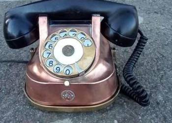 Telefon miedziano mosiezny