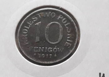 10 Fenigów Królestwo Polskie 1917 r. piękne 10 Fenigów Królestwo Polskie 1917 r. piękne