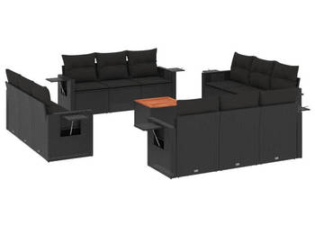 13-cz. zestaw mebli do ogrodu poduszki czarny rattan PE WM-3224494