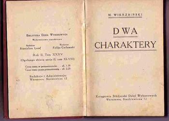 (437) DWA CHARAKTERY – M.WIERZBIŃSKI - OKOŁO 1920 ROKU