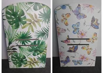 Dwustronny wieszak na kalendarz zdzierak liście motyle