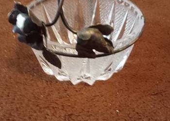 Cukiernica Hefra Argentum plater kryształ Vintage PRL