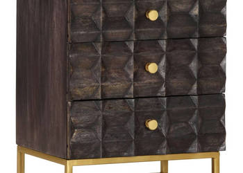 Szafka nocna czarna 40 x 30 x 50 cm lite drewno mango WM-320813