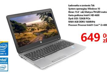 Laptop HP ProokBook 650 G1 15.6" TN LED 8GB RAM 720GB SSD Windows 10 PL/ENG