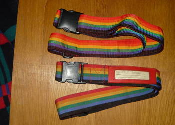 Pasek zestaw 2 szt. tęczowy pas szeroki do spodni torby LGBT