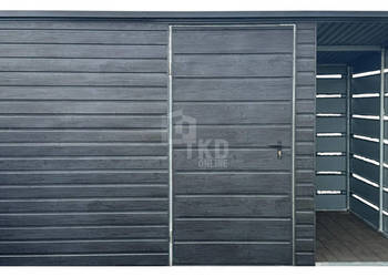 Schowek domek ogrodowy 3x2m + wiata 1m Drzwi drewnopodobny TKD316