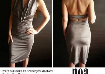 Szara sukienka Noa Fashion  xs 34 ołówkowa pencil bandażowa
