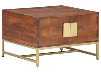 Stolik kawowy miodowy brąz 67x67x45 cm lite drewno akacjowe WM-320376