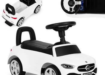 Jeździk autko Mercedes C CLASS interaktywna kierownica dźwięki biały