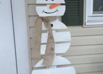 Bałwan drewniany - ozdobny