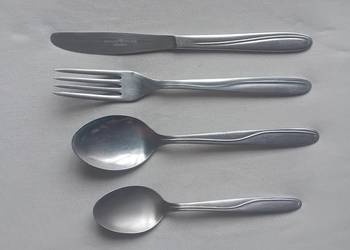 Komplecik sztućców Gerlach dla jednej osoby. Stal nierdzewna, lata 60e/70e.