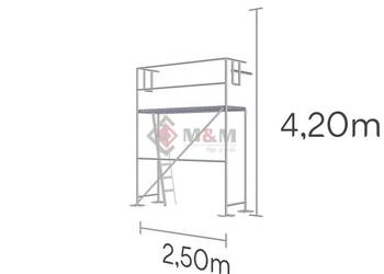 NOWE Rusztowanie elewacyjne 10,5 m2 Rusztowanie 2,5x4,2m Alu-sklejka