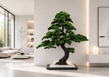 Sztuczne drzewko bonsai 190 x 220 cm - nowoczesna drzewko pod schody / do…