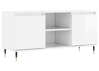 Szafka pod TV biała wysoki połysk 104x35x50 cm WM-827006