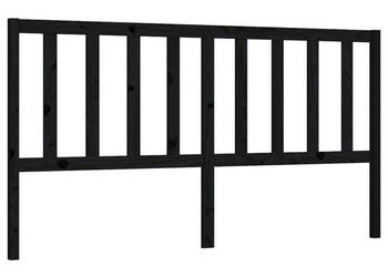 Wezgłowie łóżka czarne 206x4x100 cm lite drewno sosnowe WM-817764