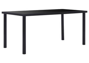Stół jadalniany czarny 160 x 80 x 75 cm hartowane szkło WM-281854