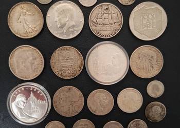 Zestaw Srebrnych Monet 21 sztuk. Mix