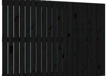 Wezgłowie łóżka czarne 1275x3x90 cm lite drewno sosnowe WM-824892
