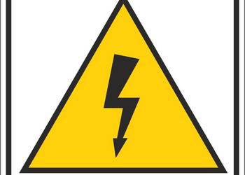 Naklejka napięcie elektryczne piorun piktogram 9x9