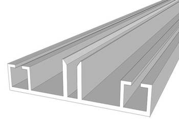Profil aluminiowy łączący 99204 dolny - 600cm do poliwęglanu komorowego