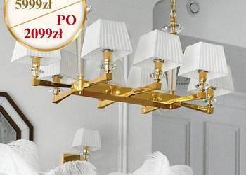 Żyrandol złoty glamour 100 cm klasyczny kryształowy