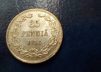 Stare monety 25 pennia 1916 Finlandia srebro