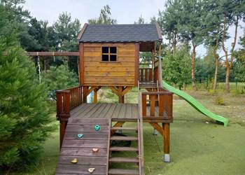 Bardzo duży domek drewniany dla dzieci, bdb stan, powiększony