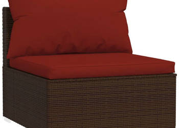 Moduł sofy środkowej z poduszkami brązowy rattan PE WM-317548