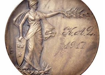 MEDAL SZWECJA, KONFEDERACJA SPORTÓW WOJSKOWYCH, 1917 (K21)