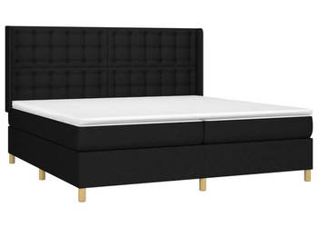 Łóżko kontynentalne z materacem czarne tkanina 200 x 200 cm WM-3139223