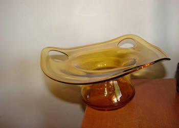 szklany miodowy bursztynowy wazon