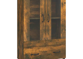 Szafka przydymiony dąb 70x31x115 cm materiał drewnopochodny WM-817480