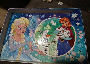 układanka puzzle 54 elementów z filmu kraina lodu Elsa Anna i Olaf