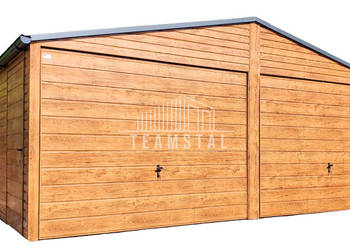 GARAŻ BLASZANY 6m x 7m - dwuspad 2x Brama  - okno TS253