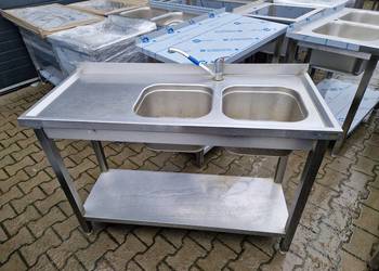 Zlew Gastronomiczny Z Półką 2 Komory Po Prawej 120/50/85