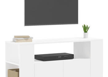 Szafka pod TV biała 102x345x43 cm materiał drewnopochodny WM-833742