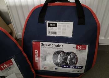 Łańcuchy śniegowe 16mm KB-255-15"-20" AMIO- Nowe, nie używane.