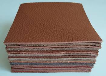 Skóra Kwadrat 8 x 8 cm (20szuk) Licowa Włoska Brązowy