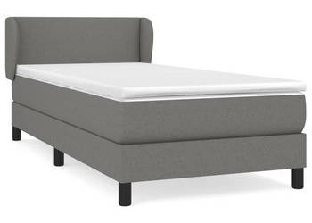 Łóżko kontynentalne z materacem ciemnoszara tkanina 90x200 cm WM-3126054