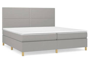 Łóżko kontynentalne z materacem jasnoszare tkanina 200x200 cm WM-3142281