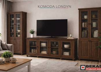 SALON Komoda LONDYN 180`(4D-FloT) Dąb Orzech Indu Producent BEKAS Meble