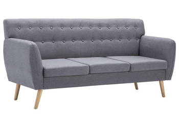 3-osobowa sofa tapicerowana tkaniną 172x70x82 cm jasnoszara WM-247129