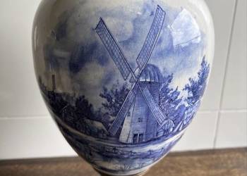 Antyk lampa holenderska jak naftowa stara porcelana