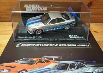 NISSAN SKYLINE GT-R R34 Brian szybcy deagostini 1/43 fast furious Nowy