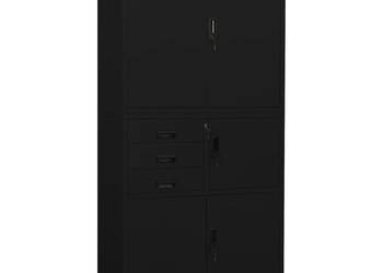 Szafa biurowa czarna 90x40x180 cm stalowa WM-336415