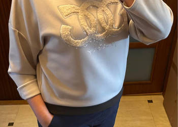 Bluza damska oversize beżowo-brązowa – New Collection, modna i wygodna