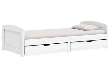 Łóżko dzienne 2 szuflady IRUN białe sosna 90x200 cm WM-3185208