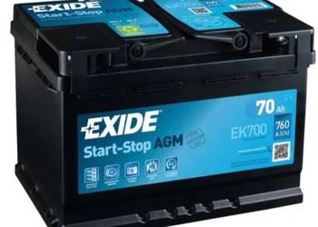 Akumulator EXIDE AGM START&STOP EK700 70Ah 760A EN