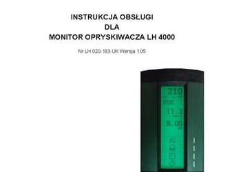 Instrukcja obsługi komputer opryskiwacza LH4000 Agro LH 4000