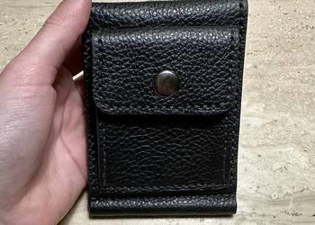 Portfel ręcznie szyty z dodatkową kieszonką na zewnątrz portfela